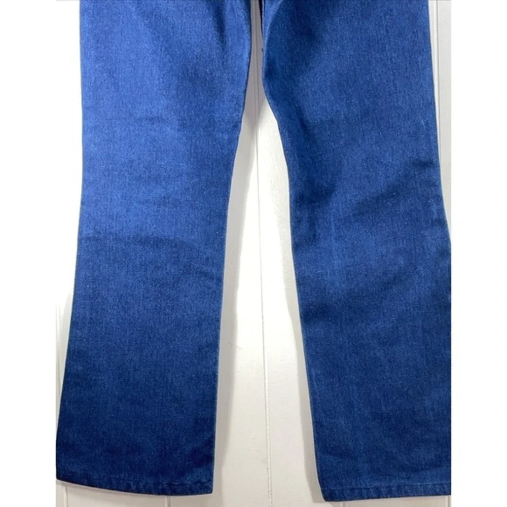 Vintage JCPenney Plain Pockets Mens 34x34 Dark‎ Wash Straight Leg Jeans USA Made